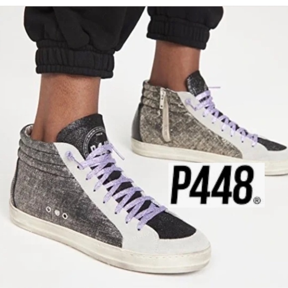 P448 Shoes - Like new P448 Hi Top glitter platform sneaker, 38/8   CB2322